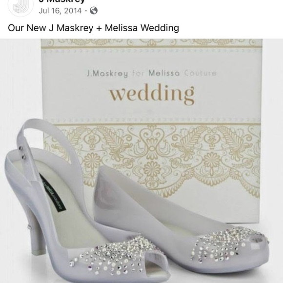 J. Maskrey for Melissa Women's Crystal Embellished Peep Toe Flats - white/silver - Picture 6 of 6